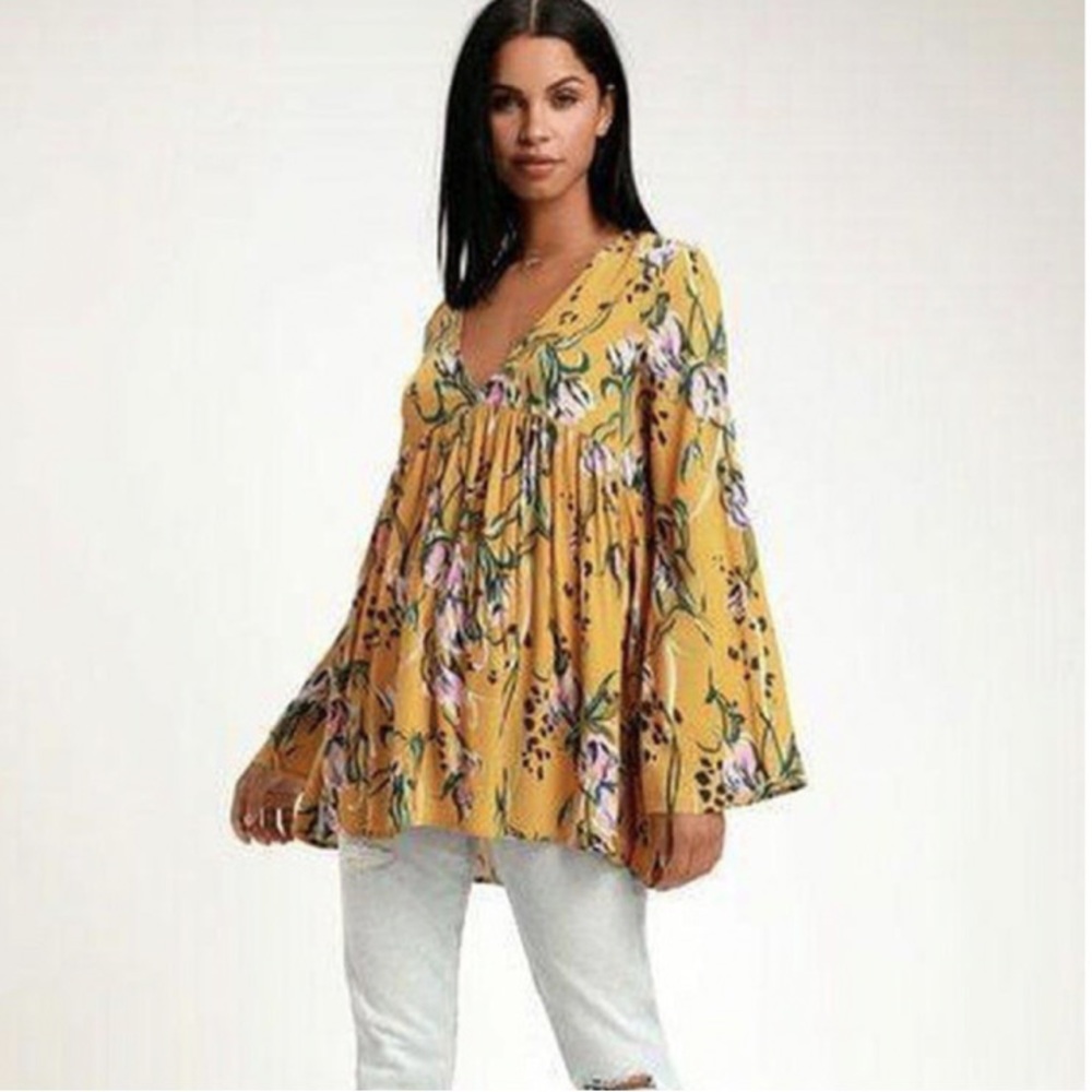 NWOT Free People Floral Tunic